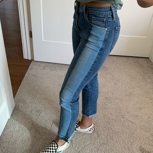 Just Black Two Tone Raw Hem Jeans